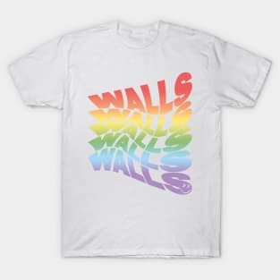 Rainbow Walls Louis Tomlinson black background T-Shirt